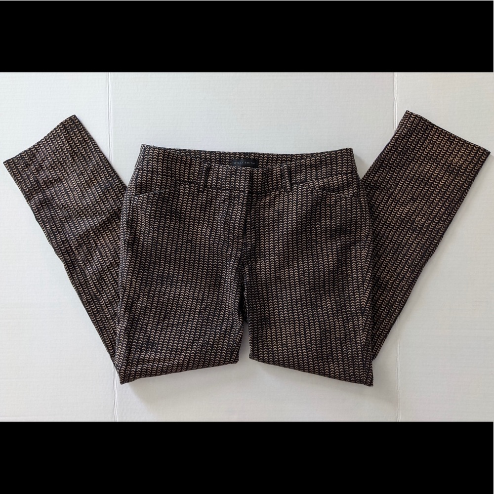 Willi Smith Black Tan Arrow Print Straight Pant Trouser